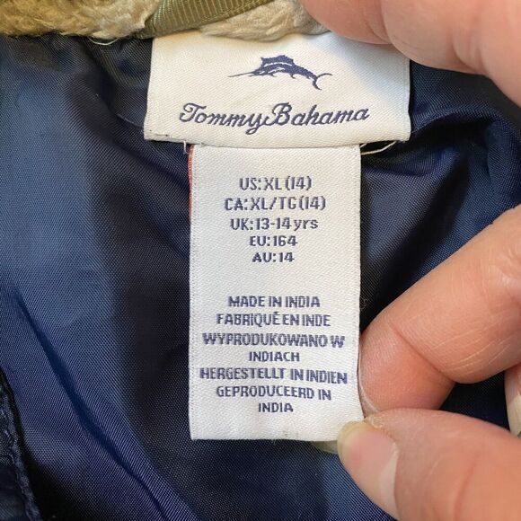 Tommy Bahama Jacket Boys Sherpa Fleece Insulated Lined Pocket Gray Sz XL 14 Zip - Picture 4 of 8